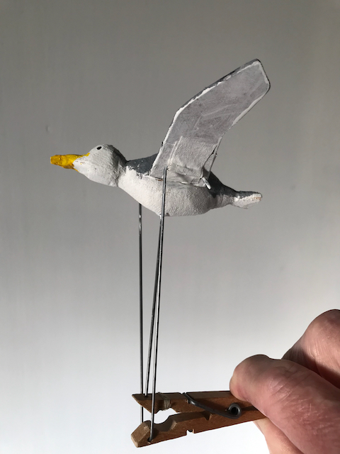 A bird automaton based on a clothes peg
